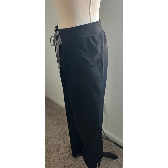 FIGS Black High Waisted Straight Leg Scrub Pants Medical Workwear Pants XL - Picture 2 of 8